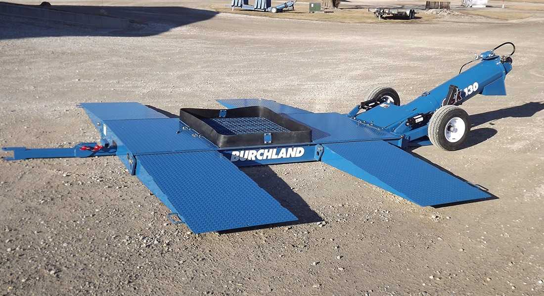 Drive Over Grain Hopper skid steer attachment