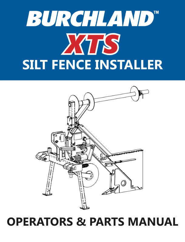xts silt fence operators and parts manual